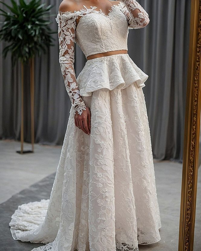 Selecting a Two Piece Long Sleeve Mermaid Wedding Dress