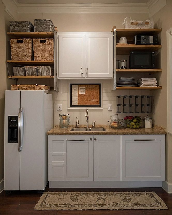 Selecting Natural Bins to Organize Open Kitchen Shelves