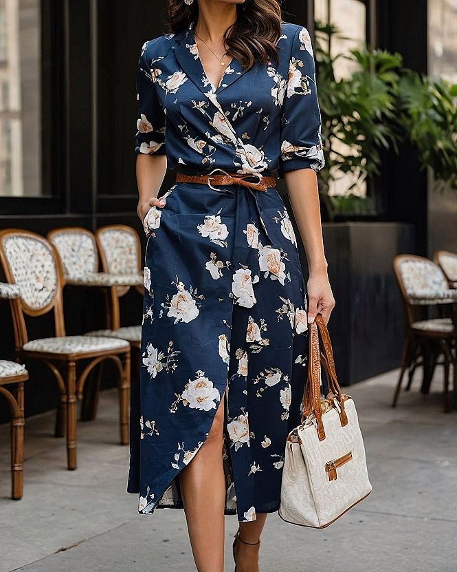 Selecting a Floral Wrap Dress with Lapels for Spring