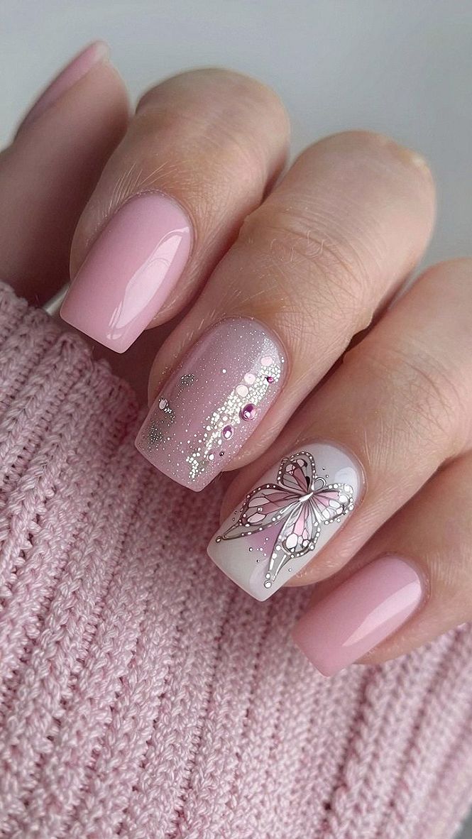 Choosing Soft Pink Butterfly Nail Designs for Autumn