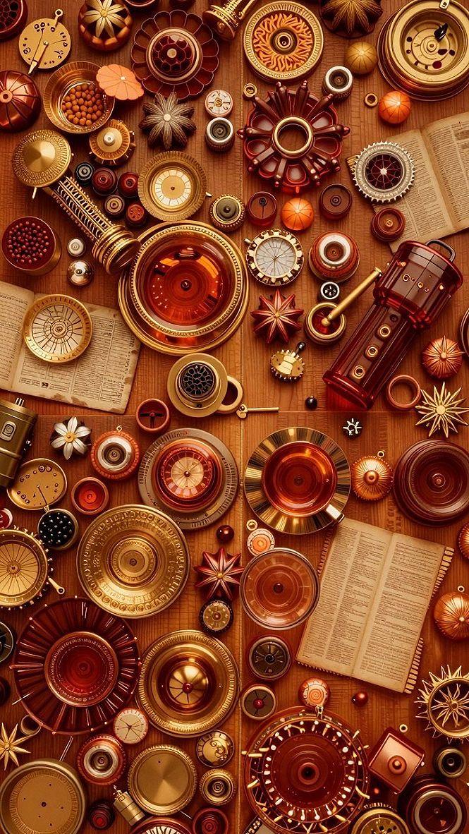 Select Warm Copper Gear Details for a Vintage Desktop Vibe