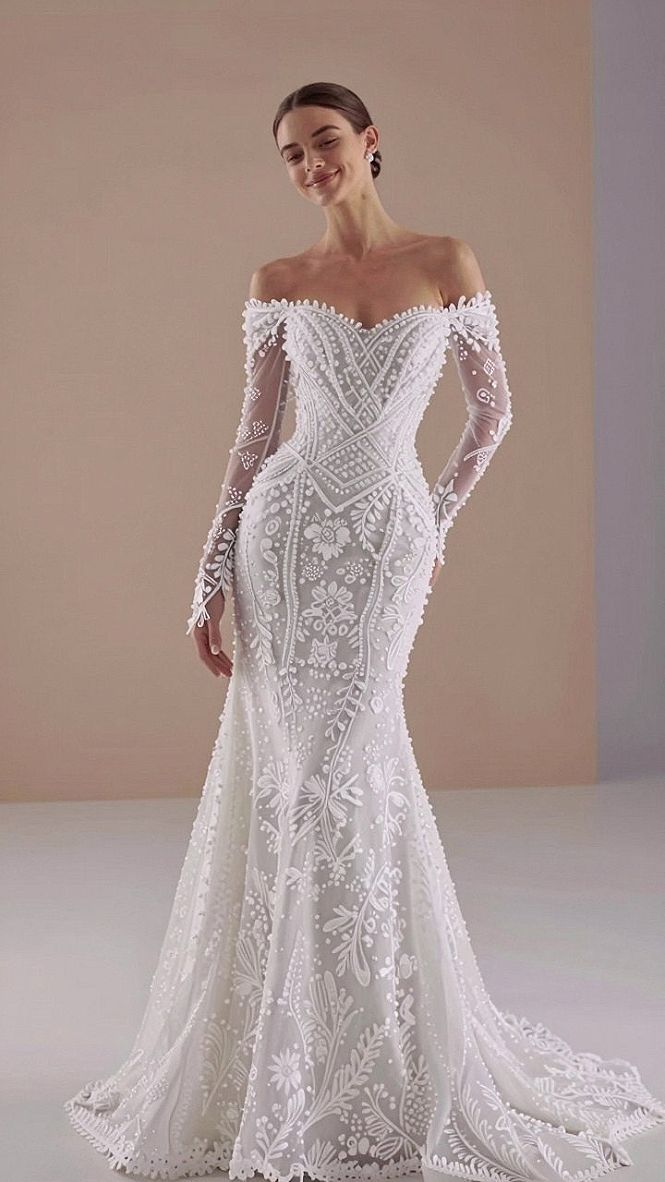 Selecting an Off the Shoulder Wedding Dress with Long Sleeves