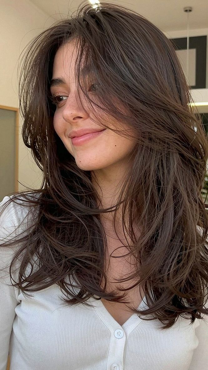 Choosing Choppy Textured Layers for Medium Hair