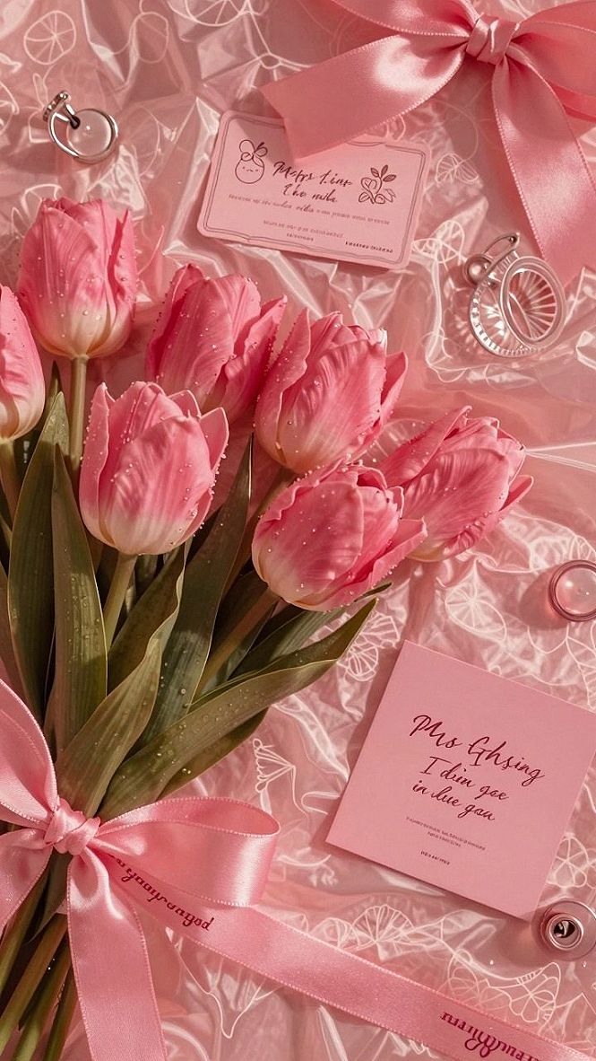 Selecting Pink Tulip and Ribbon Wallpapers for Your Phone