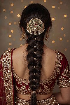 Stunning Indian Bridal Braid with Traditional Choti Jewelry