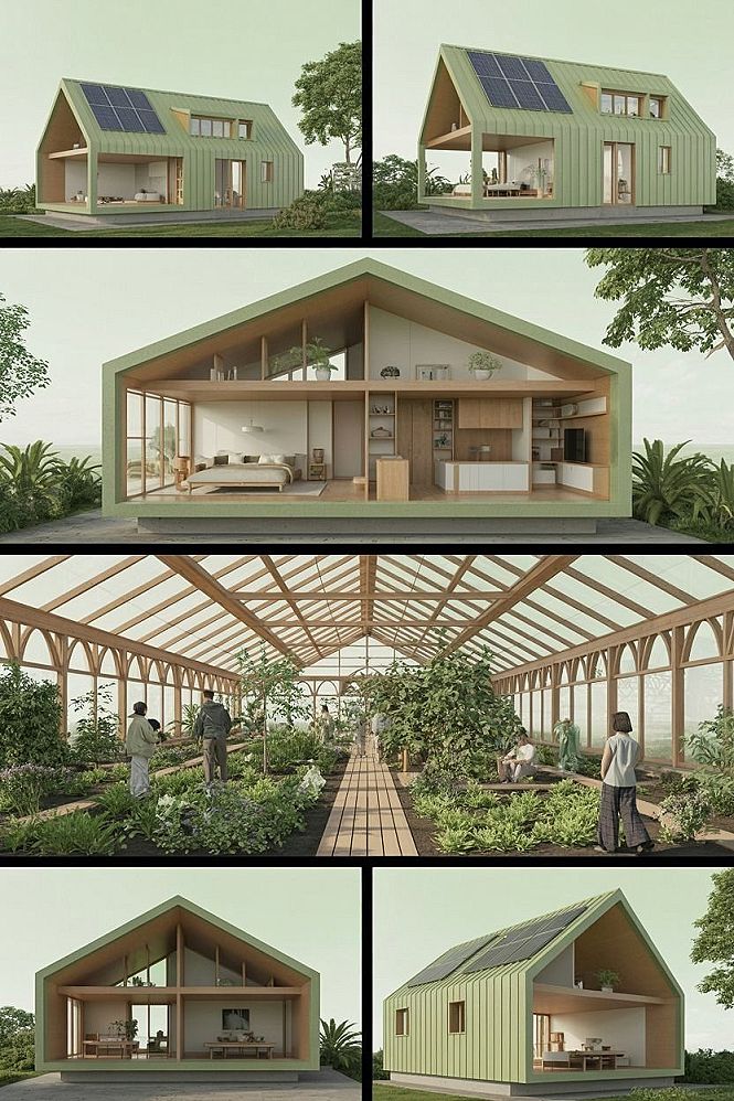 Ecofriendly House Design with an Integrated Greenhouse
