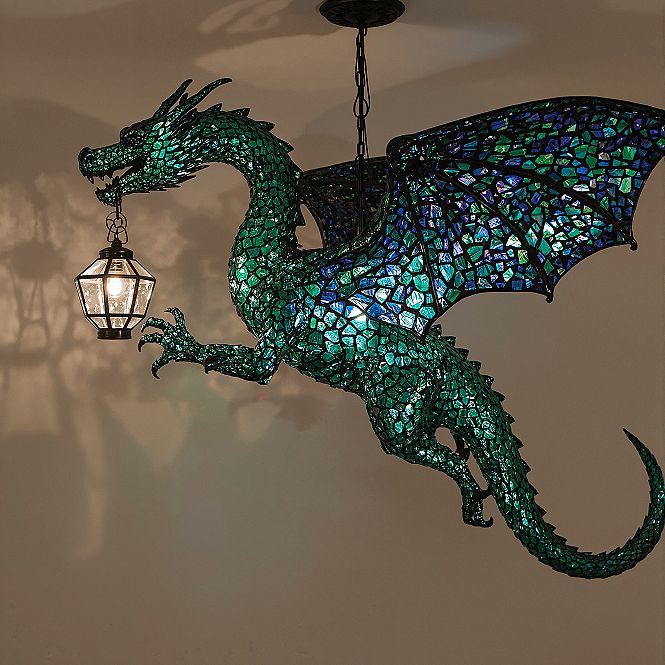 Glowing Dragon Chandelier: Fantasy Lighting & Room Transformation