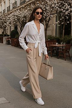 Euro Chic Summer Style: Parisian Fashion Trousers for Travel