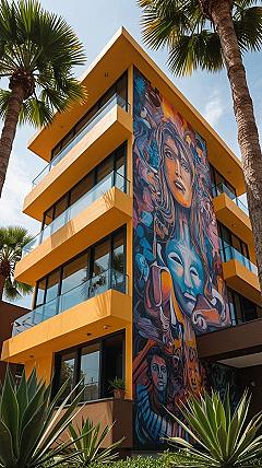 Bold Modern House Exterior Murals: Artistic Walls