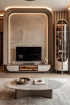 Elegant Curved TV Console Designs for Modern Living Rooms