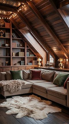 Cabin-Inspired Loft: Cozy Study Room Design & Relaxation Haven