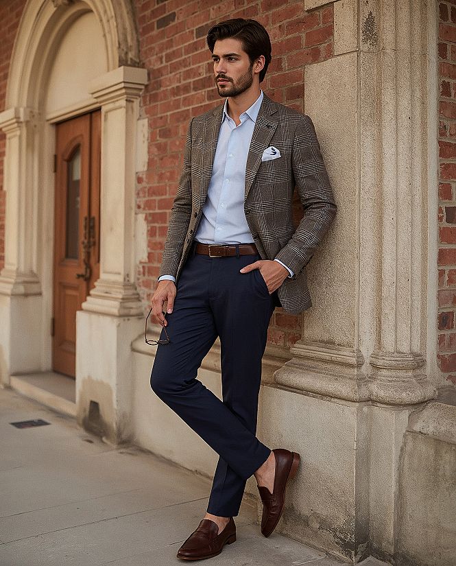 Smart Casual Mens Style: Blazer & Crisp Shirt Sophistication