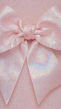 Ethereal Iridescent Bows: Vintage Girly iPhone Wallpaper