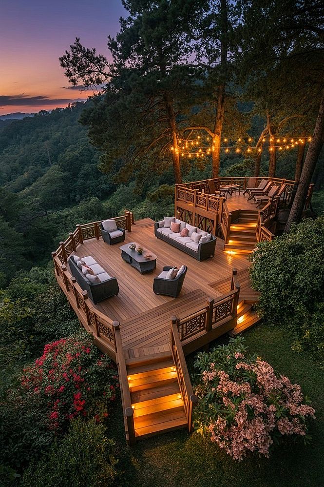 Tiered Deck Oasis: Elevated Backyard Decks for Sloped Landscapes