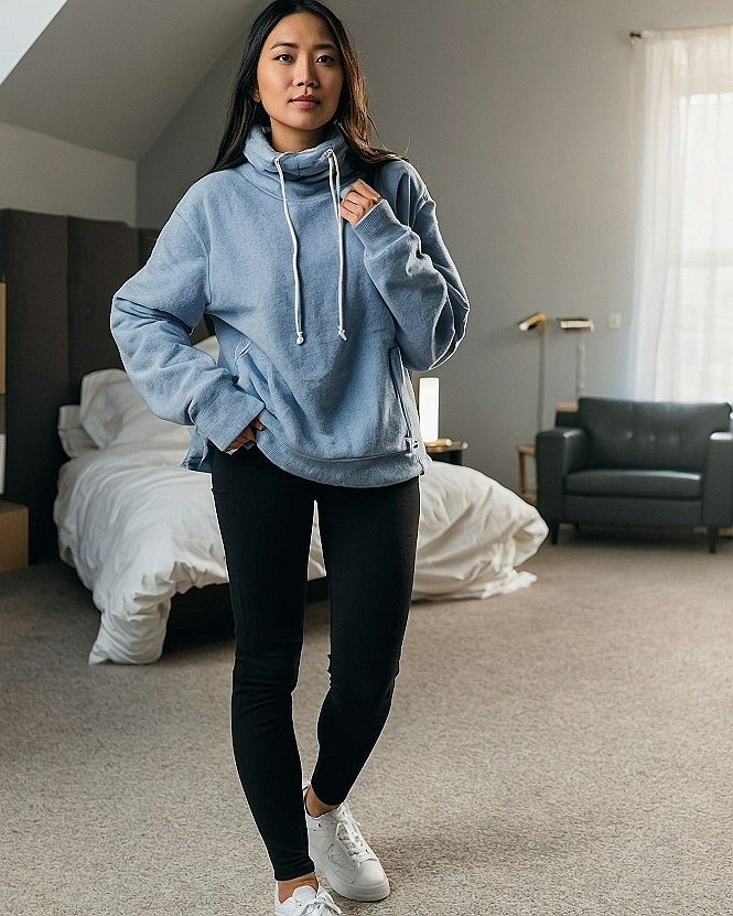 Keeping Your Layered Blue Shirt and Leggings Fresh