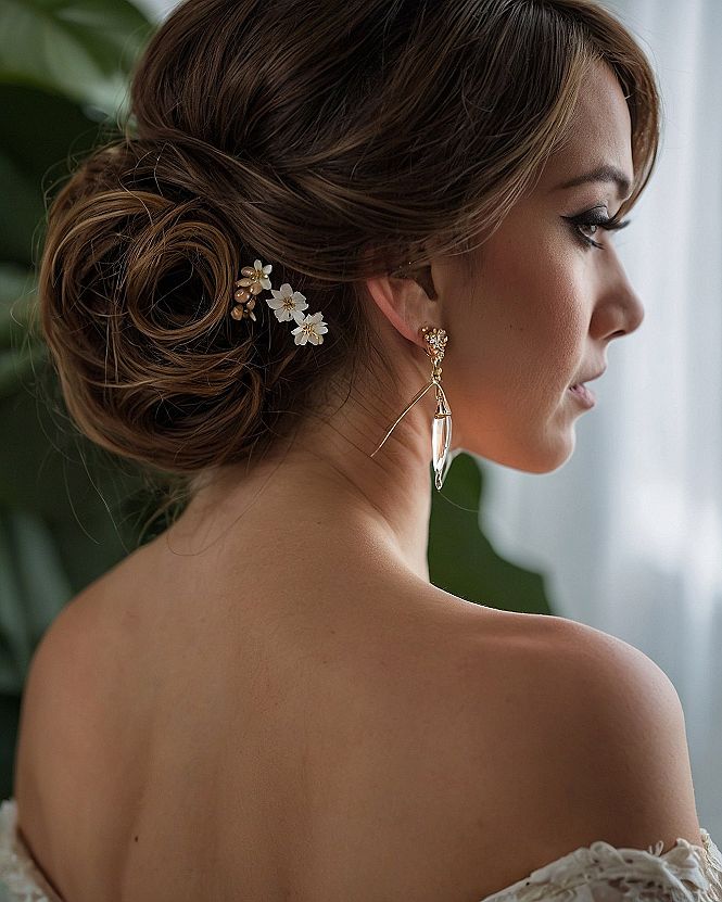 Securing Delicate Hair Pins in a Boho Updo
