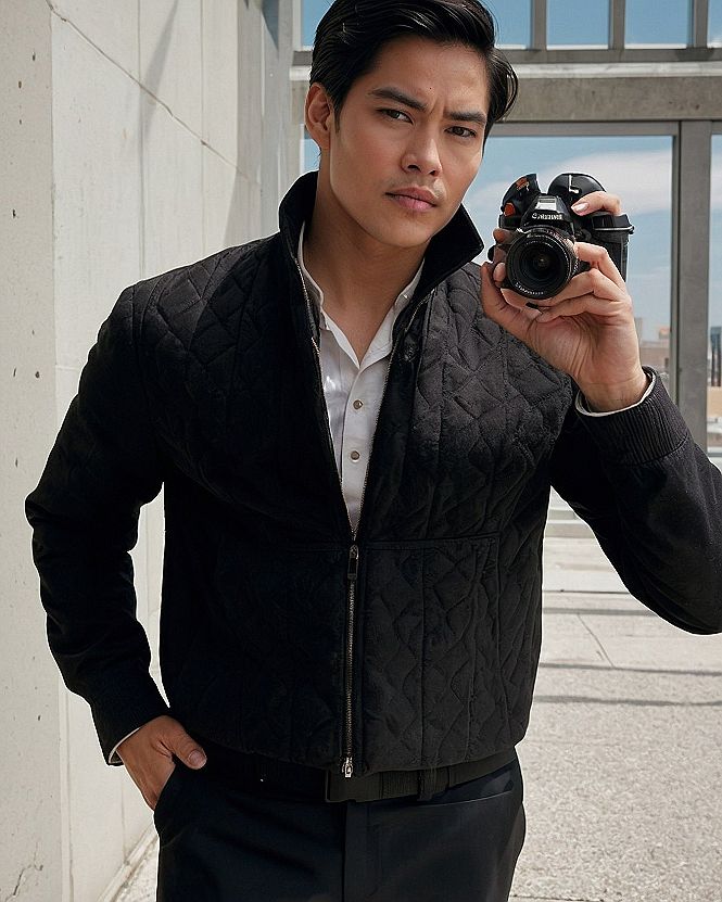 Layering a Quilted Jacket Over a Crisp Collared Shirt