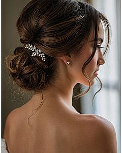 Securing Hair Accessories With A Low Chignon Updo