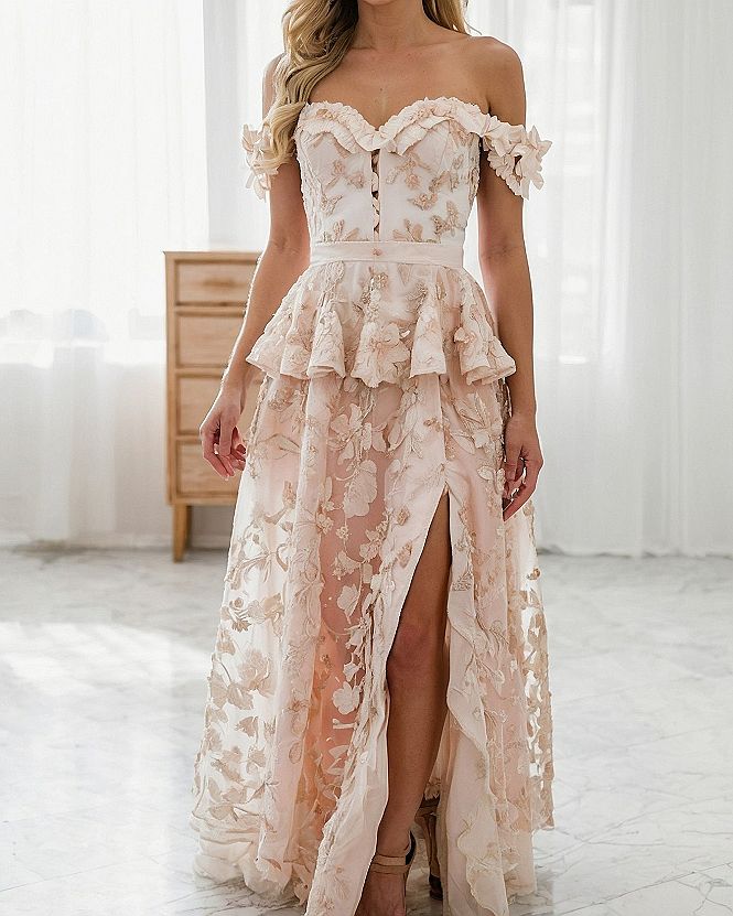 Managing Fit and Comfort in a Ruffled Peplum Gown