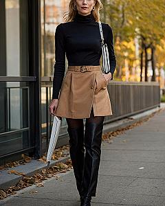 Styling Turtlenecks and Wrap Skirts for Winter Workdays