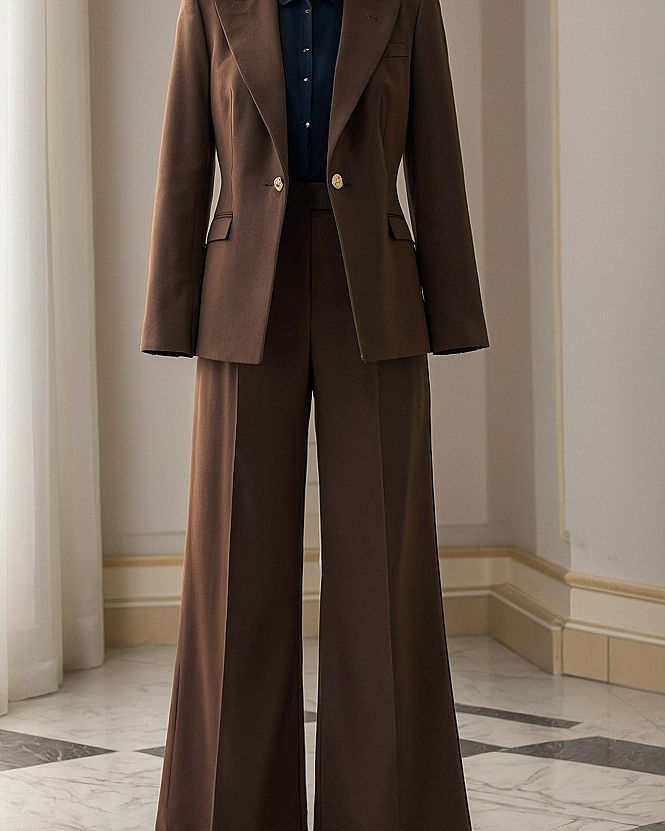 Styling A Tailored Brown Blazer And Matching Trousers