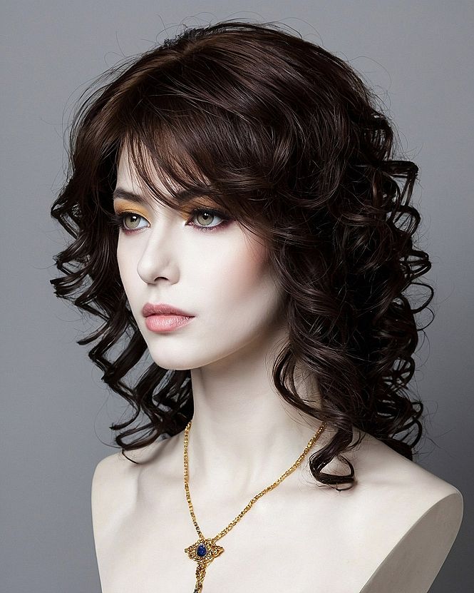 Maintaining Defined Layered Curls With Wispy Bangs