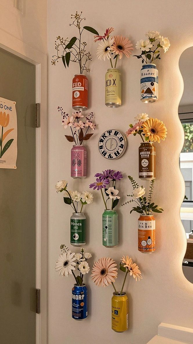 Making and Hanging Wall Vases from Recycled Beverage Cans