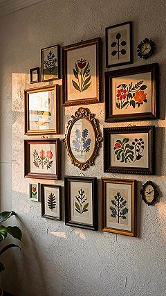 Arranging A Botanical Gallery Wall With Vintage Frames