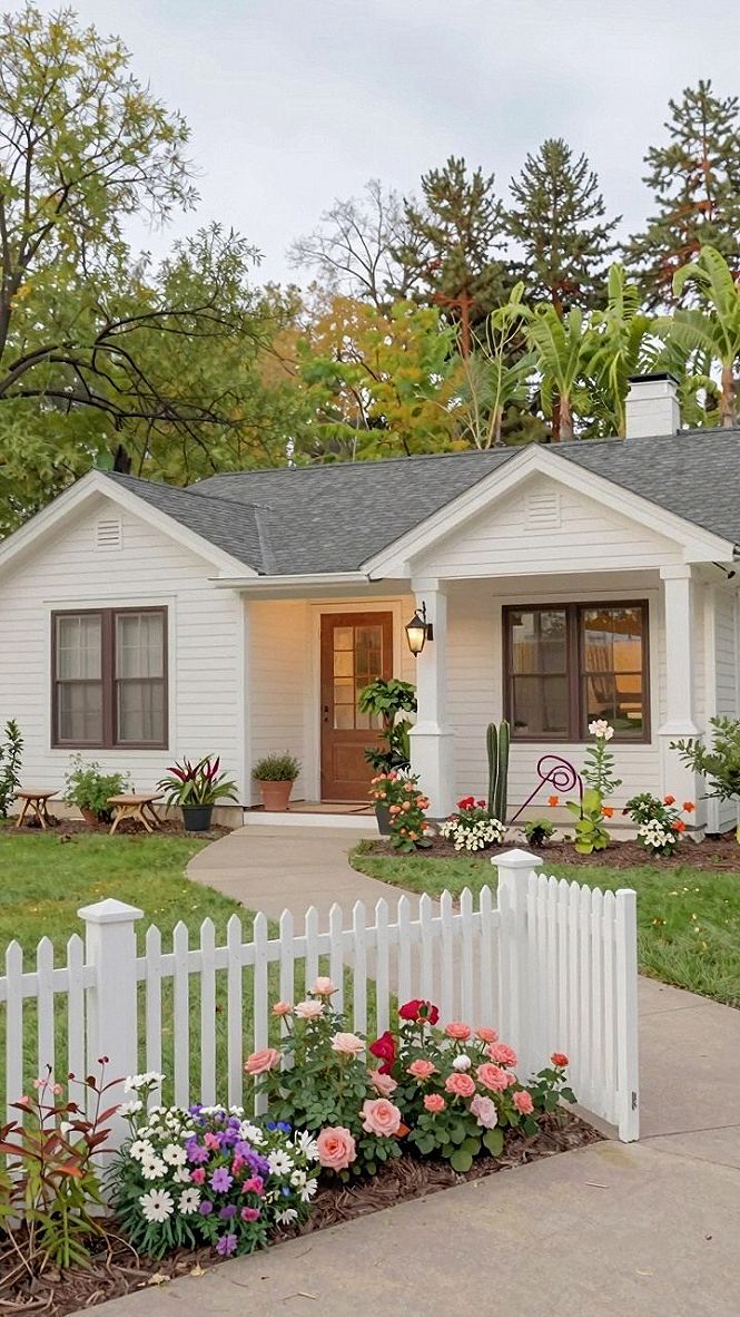 Maintaining A White Picket Fence And Front Yard Garden