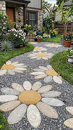 Adding Decorative Stepping Stones to Front Yard Paths