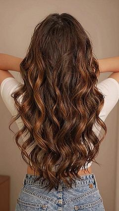 Loose Hollywood Curls with Rich Dimensional Color