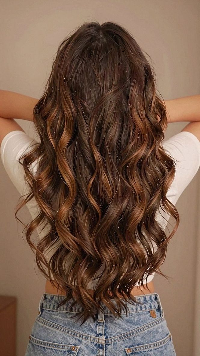 Loose Hollywood Curls with Rich Dimensional Color