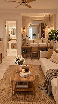 Maintaining Clean Lines With Cream Seating and Green Foliage