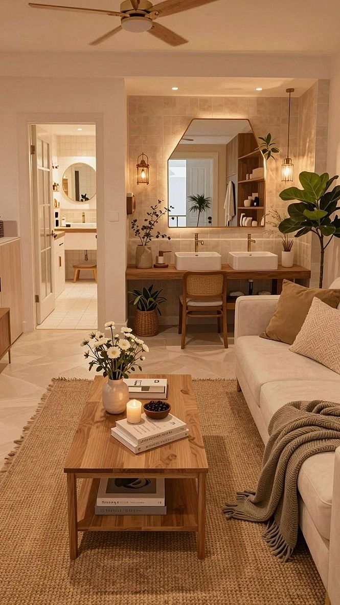 Maintaining Clean Lines With Cream Seating and Green Foliage