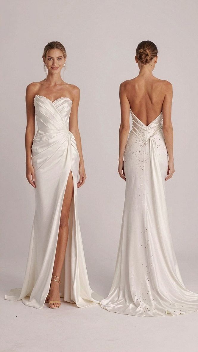 Managing Fit and Movement in a Ruched Slit Wedding Dress