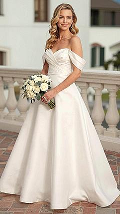 Keeping Your Off-the-Shoulder Satin Gown Wrinkle-Free