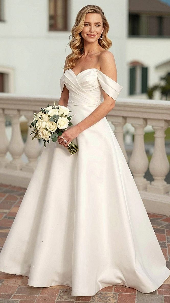 Keeping Your Off-the-Shoulder Satin Gown Wrinkle-Free