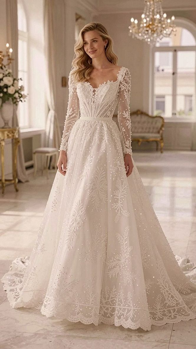 Square Neckline Beaded Corset Gown for Grand Venues