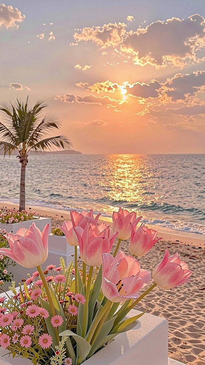 Adjusting Screen Brightness for Pink Tulip Wallpapers