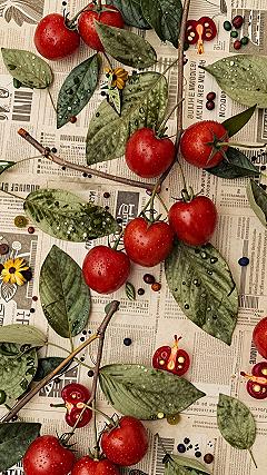 Applying Tomato and Vine Prints to Digital Screens