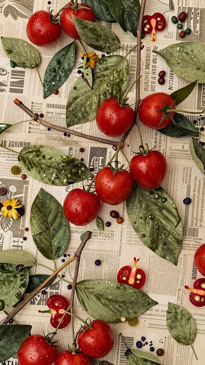 Applying Tomato and Vine Prints to Digital Screens