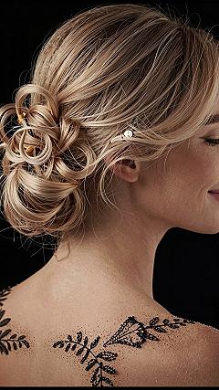 Securing a Braided Bun with Minimalist Metal Hair Cuffs