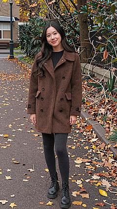 Layering a Wool Peacoat Over Simple Leggings