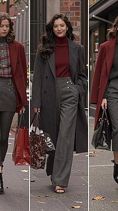 Pairing Burgundy Turtlenecks With Structured Wool Trousers