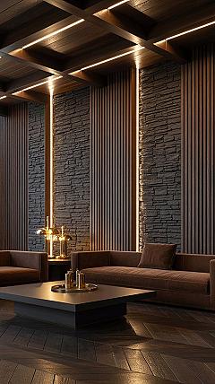 Luxury Stone & Wood Living Rooms: Vida de Luxo Design