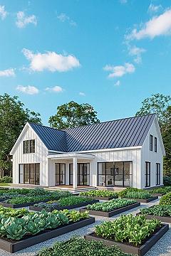 Modern Farmhouse Dreams: Lush Gardens & Sustainable Living
