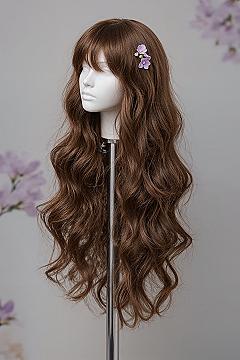 Sweet Lolita Wig: Enchanting Anime Hair with Brown Curls and Flowers