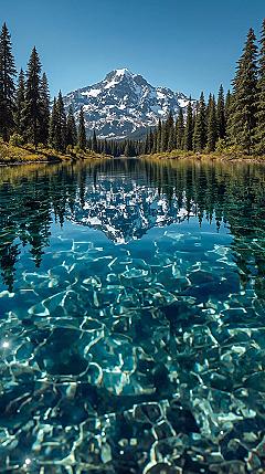 Perfect Lake Reflection: Gorgeous Mountains Nature 4K Wallpaper