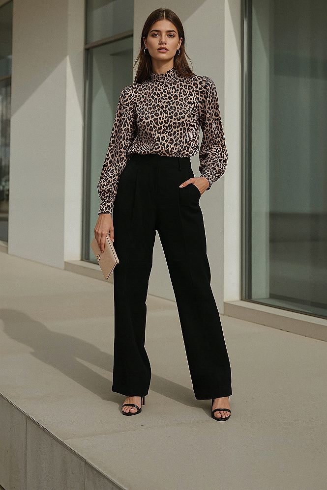 Fashionable Work Outfit: Style Your Leopard Blouse