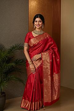 Red Mysore Silk Saree: Timeless Traditional Indian Saree Style